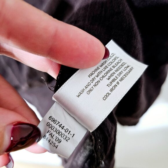 Old‎ Navy Womens XS Brown Long Sleeve Cotton Tunic Blouse Pleated Detail ~LS56.3 - Picture 8 of 8